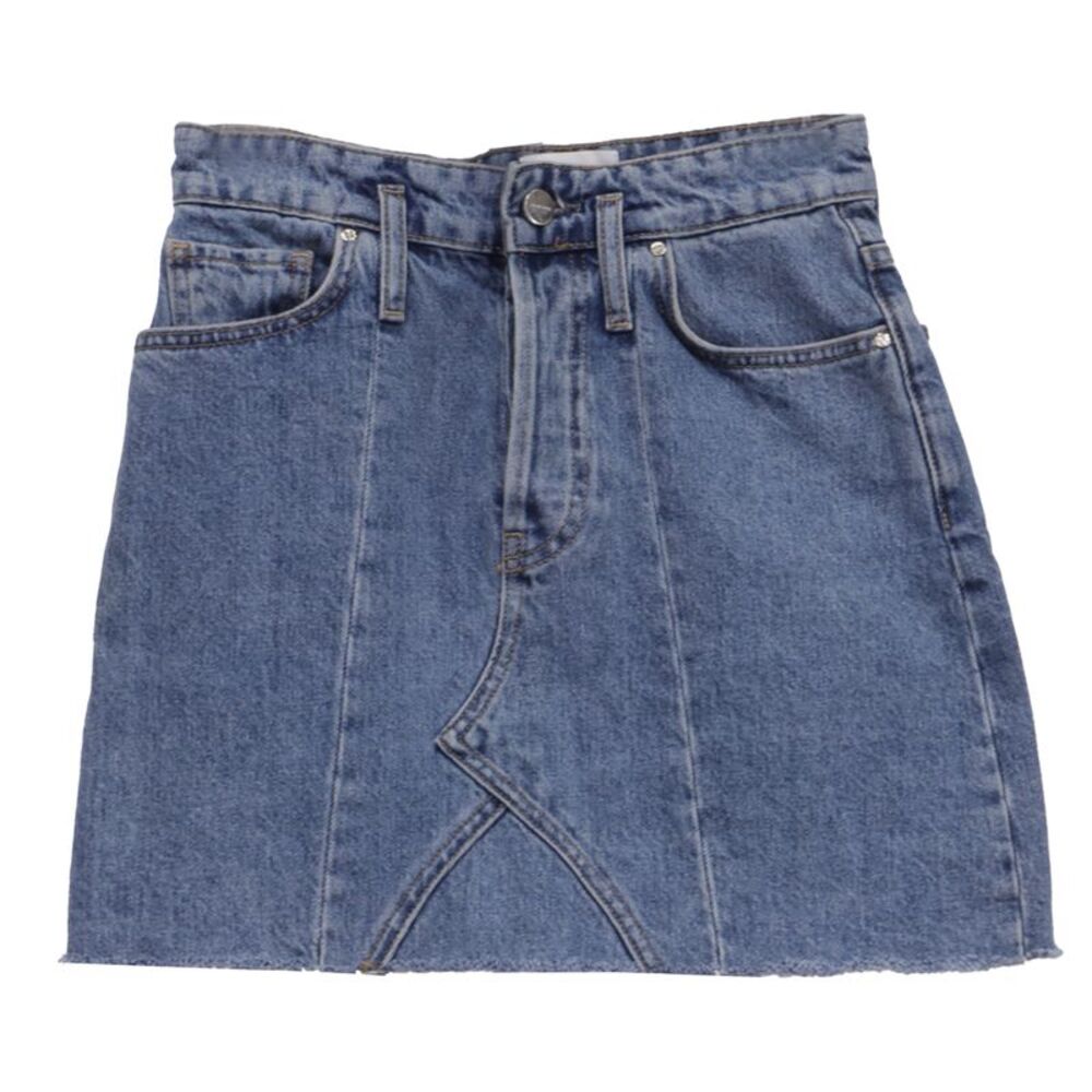 Anine Bing Connie Mini Denim Skirt in Blue Cotton